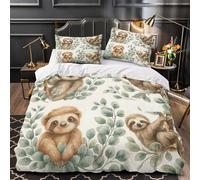 TBZXEEWOE Sloths in Trees Duvet Cover 3D Design Printed Hotel Quality 3PCs Bedding Set Zipper Comforter Cover Durable All Season for Adults Kids Teens Youth Women Girls Boys Double（200x200cm）