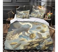 TBZXEEWOE Snowy Owl Comforter Cover 3D Design Printed Luxury 3PCs Bedding Set Zipper fantasy Wildlife Duvet Cover Extra Soft Easy Care for Teens Youth Teenagers Adults Women Kids Double（200x200cm）