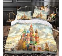 TBZXEEWOE St. Basil's Cathedral Quilt Cover 3D Design Printed Super Soft 3 Pcs Bedding Set Zipper Duvet Cover Ultra Soft Durable for Kids Adults Women Teens Youth Boys King（220x240cm）