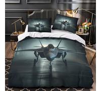 TBZXEEWOE Stealth Fighter Jet Duvet Cover 3D Design Printed Hypoallergenic 3 Pcs Bedding Set Zipper Quilt Cover Luxury Breathable for Teens Kids Adults Women Youth Teenagers Double（200x200cm）