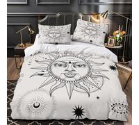 TBZXEEWOE Sun Face Design Comforter Cover 3D Print Wrinkle-Resistant 3-Piece Bed Set Hidden Zipper Quilt Cover Premium Machine Washable for Adults Women Kids Girls Boys Youth King（220x240cm）