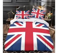 TBZXEEWOE Union Jack Flag Comforter Cover 3D Design Printed All Season 3 Piece Bedding Set Zipper Duvet Cover Ultra Soft Machine Washable for Kids Teens Adults Women Youth Double（200x200cm）