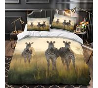 TBZXEEWOE Wild Zebras Standing Comforter Cover 3D Design Printed Premium 3 Pcs Bedding Set Zipper Quilt Cover Super Soft Durable for Kids Girls Boys Adults Women Teens Super king（260x220cm）
