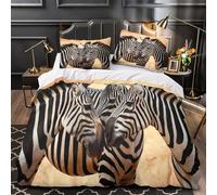 TBZXEEWOE Zebras in Group Comforter Cover 3D Print Super Soft 3-Piece Bed Set Hidden Zipper wildlife Nature Quilt Cover Hotel Quality Breathable for Adults Women Kids Girls Boys Teens King（220x240cm）