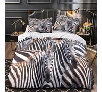 TBZXEEWOE Zebras in Herd Duvet Cover 3D Design Printed Super Soft 3 Pieces Bedding Set Zipper Comforter Cover Hotel Quality Hypoallergenic for Teens Kids Girls Boys Women Adults Single（140x200cm）