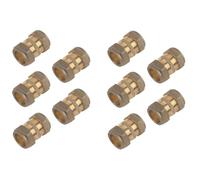 TC 22mm Brass Straight Compression Coupling Connector Fitting for Copper Pipe WRAS Approved - Pack of 10