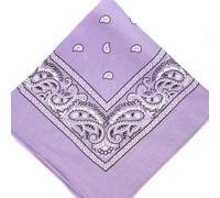 TC-Accessories PALE PURPLE cotton bandana scarf SQUARE BLACK WHITE PAISLEY