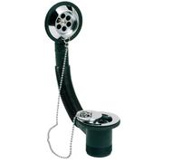 TC Bath Waste Overflow with Brass Park Type Plug - Chain Included 1.1/2'' Chrome