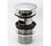 TC Bathroom Basin Waste Mushroom Click Clack Sprung Plug Sink Basin Pop Up Waste Slotted with Overflow Slotted Tail 1 1/4" 32mm Spring Clicker