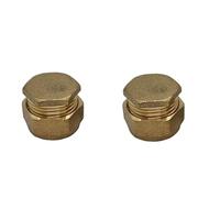 TC Brass Compression Stop End Blank End Cap 15mm for Copper Pipe - Pack of 2