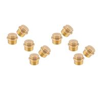 TC BSP Brass Thread Male Blanking Plug 1/2'', Male Socket Blanking Plug for Pipe End,Fittings for Bathroom & Kitchen - Pack of 10