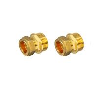 TC Compression 15mm x 3/4" Male Iron Straight Coupling WRAS Approved - Pack of 2