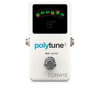 tc electronic PolyTune 3 Guitar Holistic Tuner Built-in Buffer 19V Battery White
