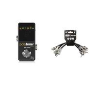TC Electronic POLYTUNE 3 NOIR Tiny Polyphonic Tuner with Multiple Tuning Modes and Built-In BONAFIDE BUFFER & MXR 3PDCP06 Cable - Patch Cable 6 Inch - 3 Pack,Black