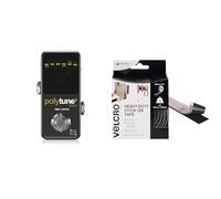 TC Electronic POLYTUNE 3 NOIR Tiny Polyphonic Tuner with Multiple Tuning Modes & VELCRO Brand Heavy Duty Stick On Tape Cut-to-Length Industrial Extra Strong Double Sided Hook