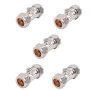 TC Isolation Valve Chrome Isolating Valve 15mm Compression WRAS Approved Pack of 5