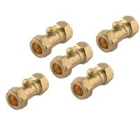 TC Isolation Valves Brass Isolating Valve Slotted 15mm Compression WRAS Approved Pack of 5