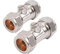 TC Isolation Valves Chrome Isolating Valve Slotted 15mm Compression WRAS Approved Pack of 2