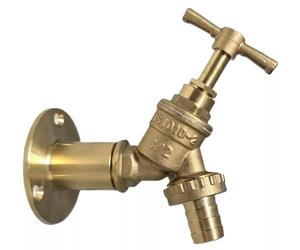 TC Outside Tap Garden Hose Union Bib Tap Kit 1/2" with Brass Compression Wall Plate Flange Boss