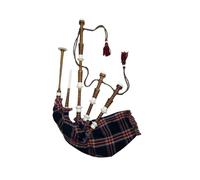 TC Scottish Great Highland Bagpipe Rosewood Imitation Ivory Brown Natural Colour Various Tartan Ready To Play/Gaita/Dudelsack (Black Stewart Tartan)
