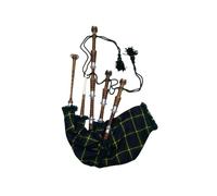 TC Scottish Great Highland Bagpipe Silver Mounts Natural Finish Rosewood Various Tartan with Practice Chanter Reeds/Drone. (Highlander Gordon Tartan)