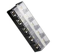 TC Series High Power Three-Phase Terminal Block, Pure Copper, 5-Position, with Transparent Dust Cover Terminals & Kits(TC-2005)