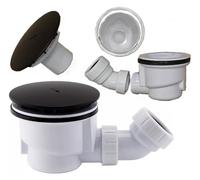 TC Shower Tray Waste Trap 90mm Fast Flow Easy Clean Shower Enclosure Waste Matt Black