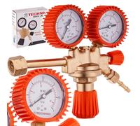 TC TECHNIC - Pressure Reducer for Gas Cylinder - CO2 Pressure Reducer Dispensing System - with Two Pressure gauges, for Propane, Argon, for cylinders up to 11 kg with Flange, Brass, Maxi ZR-39P