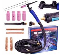 TC TECHNIC - TIG Welder Torch, Arc Welder Gun - Complete Accessory Set, 13 mm Plug Diameter, Type 21 Connection, Flexible Torch Type Flex 4 m, with Gas Control Valve.