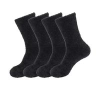 TC The Cheers Snuggle Socks - Extremely Cozy Terry Fluffy Winter Socks (4 Pairs - Black)