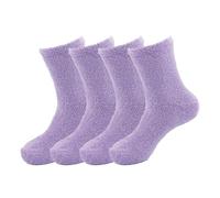 TC The Cheers Snuggle Socks - Extremely Cozy Terry Fluffy Winter Socks (4 Pairs - Lilac)