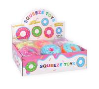 TC Toys -12 Pack Squeeze Doughnut Fidget Toys - 9cm Squishy Stress Relief Doughnuts for Kids & Adults - Bulk Sensory Toys for Party Bags, Stocking Fillers & Classroom Prizes - Assorted Colours