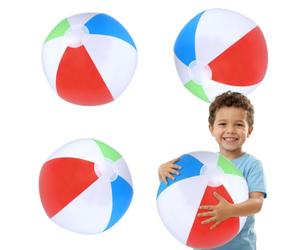 TC Toys - 4 Pack Inflatable Beach Balls - 50cm Large Traditional Multi-Coloured Pool Balls - Bulk Set for Summer Holidays, Beach Games, Swimming Pool Parties & Garden Fun