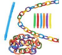 TC Toys 48-Pack Sensory Fidget Stretchy Tubes - Assorted 6 Vibrant Colors - Calming Anxiety & Stress Relief Toys for Kids, ADHD, Autism - Ideal for Party Favors, Stocking Fillers, Classroom Rewards