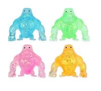 TC TOYS 4x Gorilla Squeeze Toy (8cm) - Sugar Gel Fidget Stress Relief for Kids & Adults - Sensory Squishy Anxiety Toy - Ideal Party Bag Filler