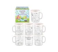 TC Toys - 6 Pack Colour Your Own Easter Mugs - DIY Kids Craft Kit for Basket Stuffers & School Class Gifts - 300ml Cup with 2 x Interchangeable Colouring Inserts Per Mug - Creative Spring Activity