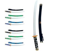 TC Toys 6 Pack Ninja Katana Toy Swords with Scabbard - 60cm Plastic Samurai Sword Set for Kids Party Favors, Fancy Dress Costume Accessories, Ninja Birthday Theme, Martial Arts Role Play - 3 Assorted