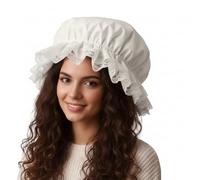 TC Toys - Adult's Victorian Mop Cap Hat - White Period Costume Accessory for World Book Day, School Dress Up, Maid or Chimney Sweep Outfits