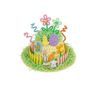 TC Toys - Childrens Yellow Easter Bonnet Hat & DIY Decoration Craft Kit | Make Your Own Spring Easter Parade Fancy Dress Accessory Set for Kids | Includes Hat & Decorating Accessories (1)