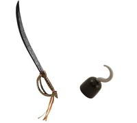 TC Toys Deluxe Pirate Sword (Cutlass) & Hook Set - Costume Accessories - Halloween Role Play Toy Weapon - Fancy Dress