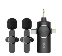 TC&TP 3 in 1 Mini Microphone Wireless Lavalier Microphones for iPhone iPad Android Camera PC Plug-Play 7H Long Working Time for Interview Video Podcast