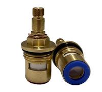 TC17 Mixer Tap Cartridge Replacement Tap Valves for popular Bristan, Swirl, Wickes Taps 1/2" 24 Spline x 8mm Spline, 49mm Total Cartridge Valve Ceramic Tap Spares Repair Reviver Kit Gland Hot and Cold