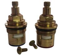 TC21 Bath Cartridge Replacement Tap Valves Compatible with Bristan, Deva, Mondella, Wickes, 3/4 Turn, 8mm x 24 Spline, 56mm Length, Ceramic Disc, Hot and Cold