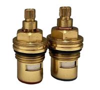 TC35 Mixer Tap Cartridge Replacement Tap Valves for San Marco, Peglar taps - 1/2" 20 Spline x 7.6mm Diameter, 50mm Total Cartridge Length Ceramic Tap Spares Repair Kit Gland Pair - Hot and Cold