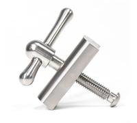 TC4 Foldable C Buckle for Brompton Folding Bike - Lightweight Bicycle Fastener with Secure Anti-Loosening Screw, 64 x 8mm, CNC Precision Machined(Silver)