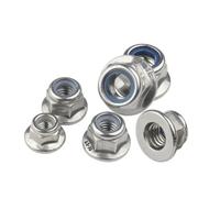 TC4 Titanium Alloy Hex Flange Nut, Hex Non-Slip, Anti-Loose Washer Head Screw, High Compatibility, for Home Decor (M4*1)