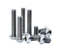 TC4 Titanium Alloy Round Head Hex Socket Screws,Bolt M2.5/M3/M4/M5/M6/M8, Length8/10/12/16/20/25/30/35/40mm(M2.5x10mm,2 Pieces)