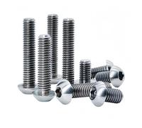TC4 Titanium Alloy Round head hex socket screws,Bolt M2.5/M3/M4/M5/M6/M8, Length8/10/12/16/20/25/30/35/40mm,GR5 magnetic screws.(M5x16mm,10 Pieces)