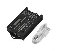TC420 RGB LED Controller 5 Channel DC12-24V Programmable Timer for LED Strip Light Module Plant Grow Advertising Box Aluminum Case Black