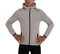 TCA Boys and Girls Revolution Tech Workout Thermal Running Hoodie Jacket with Zip Pockets - Quiet Shade Marl, 6-8 Years